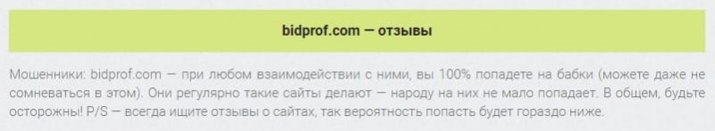 Bid Prof отзывы клиентов — компания bidprof.com - Seoseed.ru